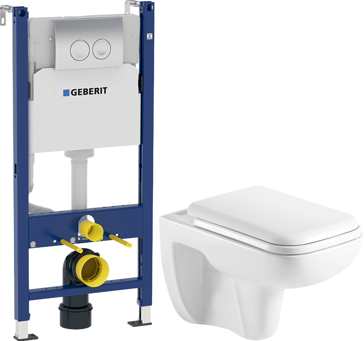 Комплект  Унитаз подвесной STWORKI Карлстад KS-01UP с микролифтом + Система инсталляции для унитазов Geberit UP100 458.124.21.1S с кнопкой смыва хром
