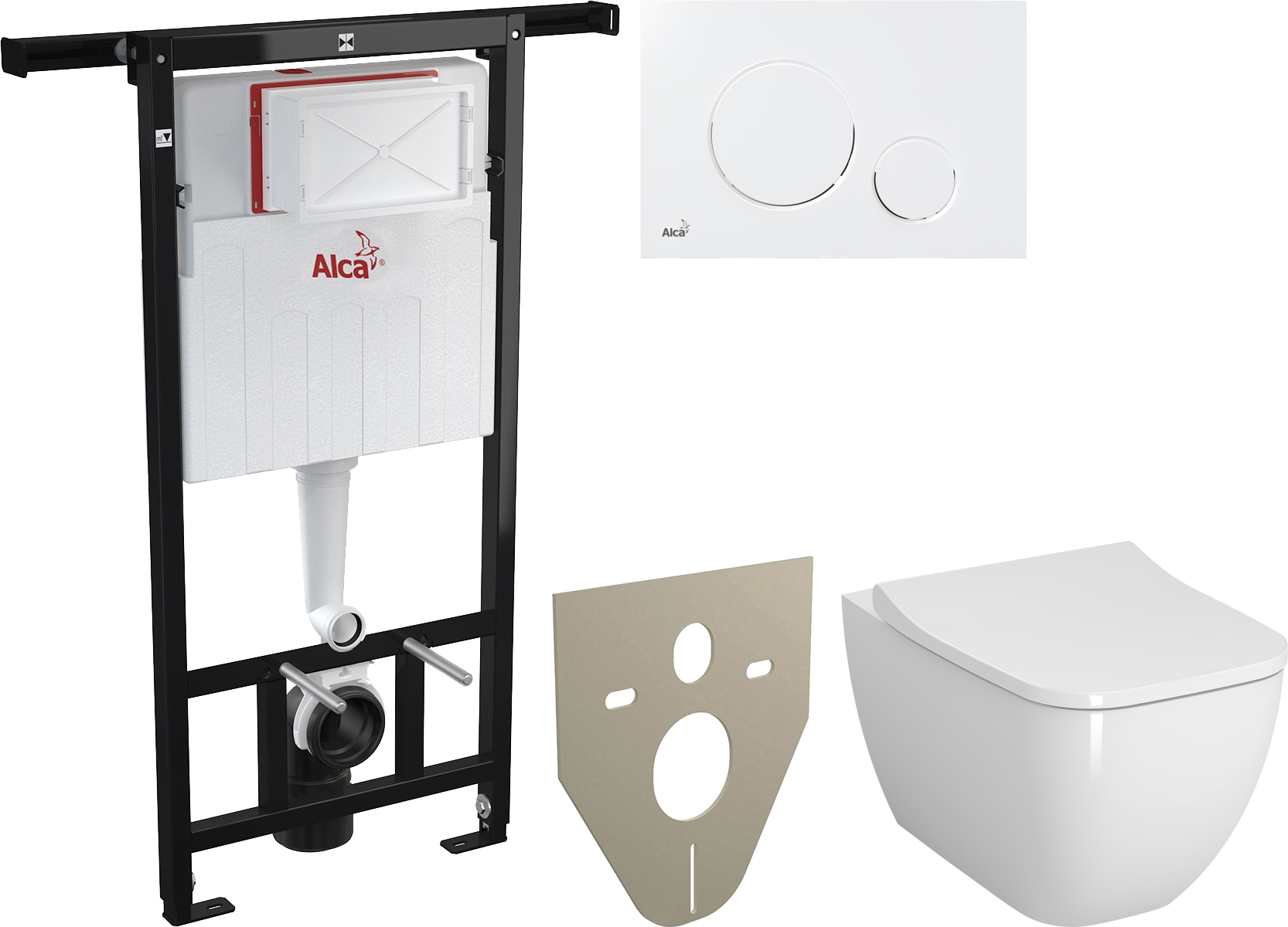 Комплект  Унитаз подвесной VitrA Shift 7742B003-0075 с крышкой 191-003-009 + Система инсталляции AM102/1120 + Кнопка смыва AlcaPlast THIN M670 + Шумоизоляционная панель