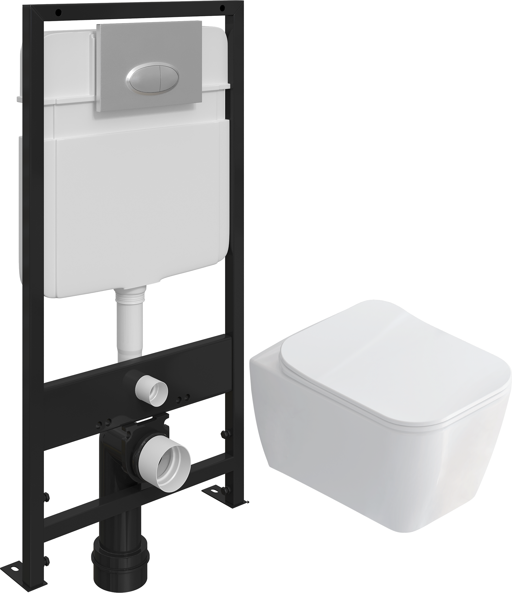 Комплект 3 в 1 Унитаз подвесной STWORKI Монтре SETK3204-2616 + Инсталляция EWRIKA ProLT 0026-2020 + Кнопка 0050