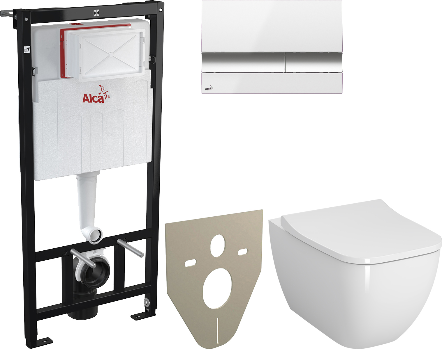 Комплект  Унитаз подвесной VitrA Shift 7742B003-0075 с крышкой + Система инсталляции AlcaPlast AM101/1120-4:1RS M1720-1-001