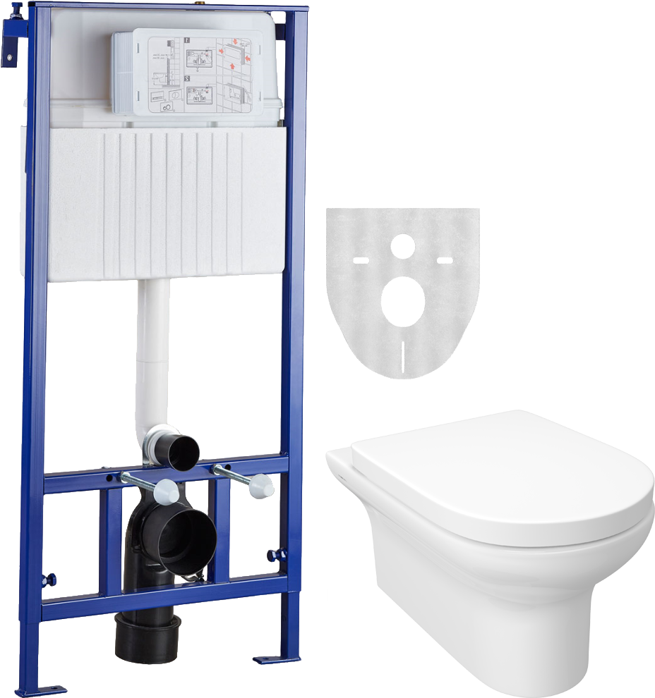 Комплект Унитаз подвесной STWORKI Хаммель HDC520WH с микролифтом + Инсталляция
