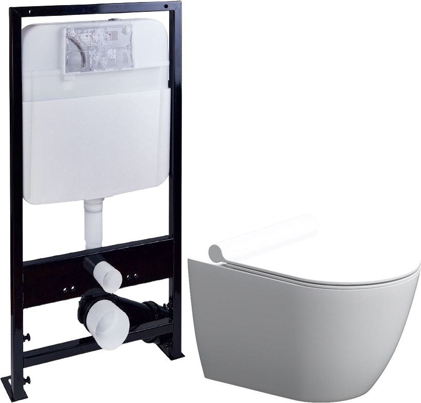 Комплект  Унитаз подвесной STWORKI Нюборг HCNBG1700SC безободковый, с микролифтом + Система инсталляции для унитазов EWRIKA ProLT 0026-2020