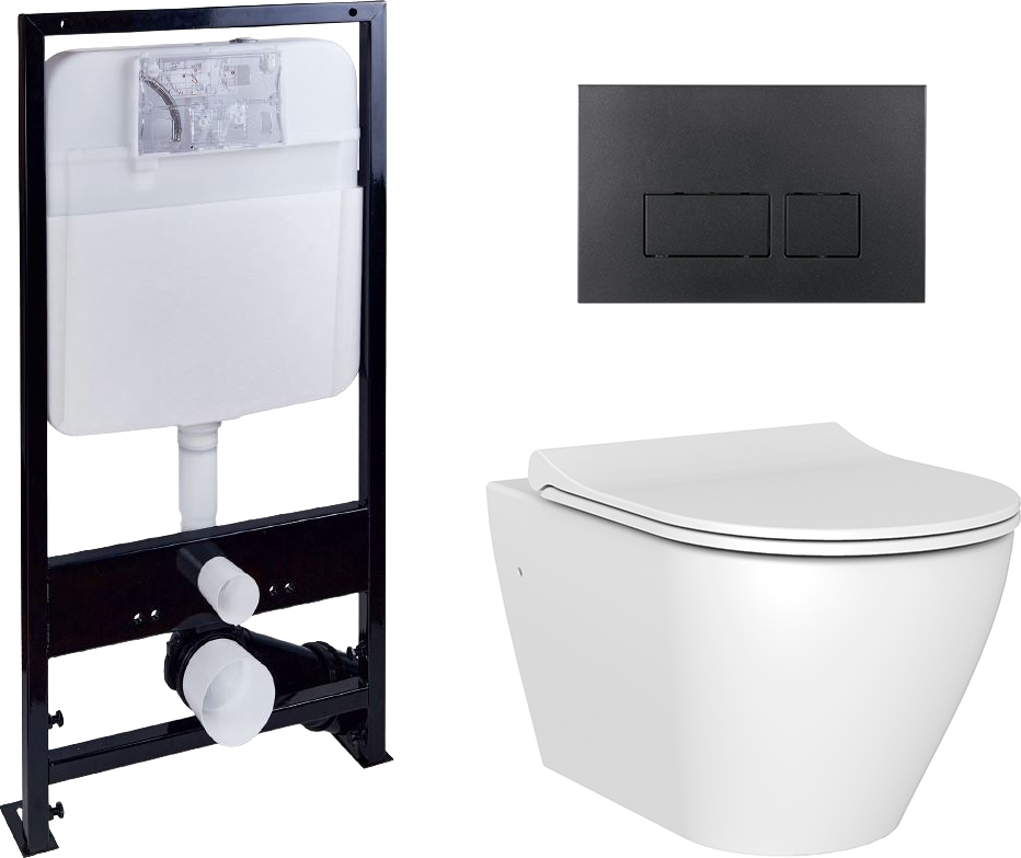 Комплект Унитаз подвесной STWORKI Merlingen MWH55 + Система инсталляции EWRIKA ProLT 0026-2020 + Кнопка смыва EWRIKA 0044