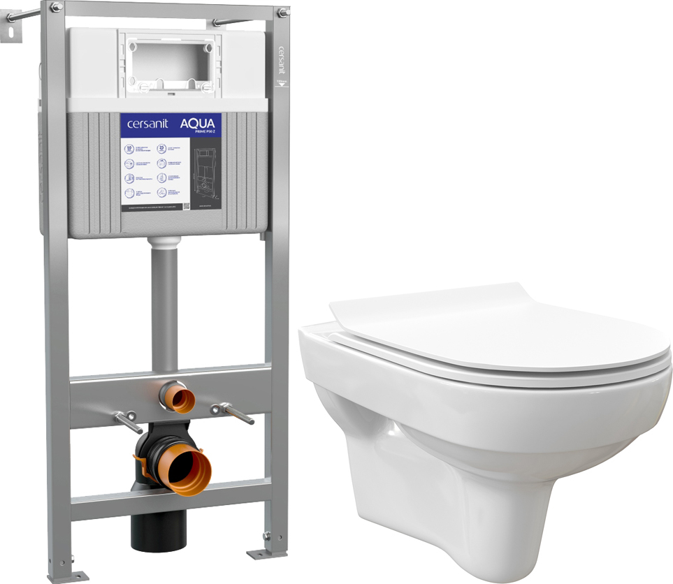 Комплект  Унитаз подвесной STWORKI Хельсинки Clean On DPL EO slim 63429 безободковый + Система инсталляции для унитазов Cersanit Aqua Prime P 50Z