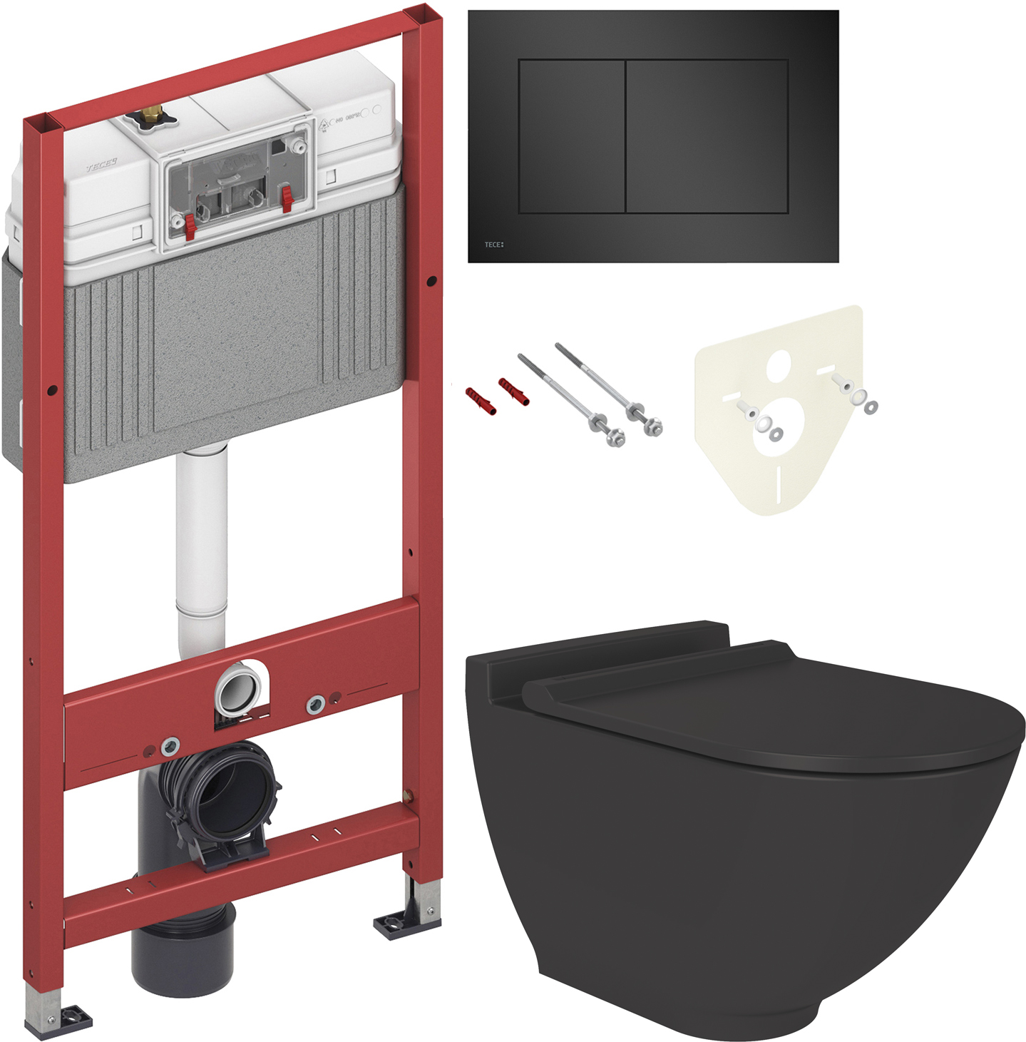 Комплект Унитаз подвесной STWORKI Rotenburg SWH52 + Инсталляция TECE Base K440407 с кнопкой смыва