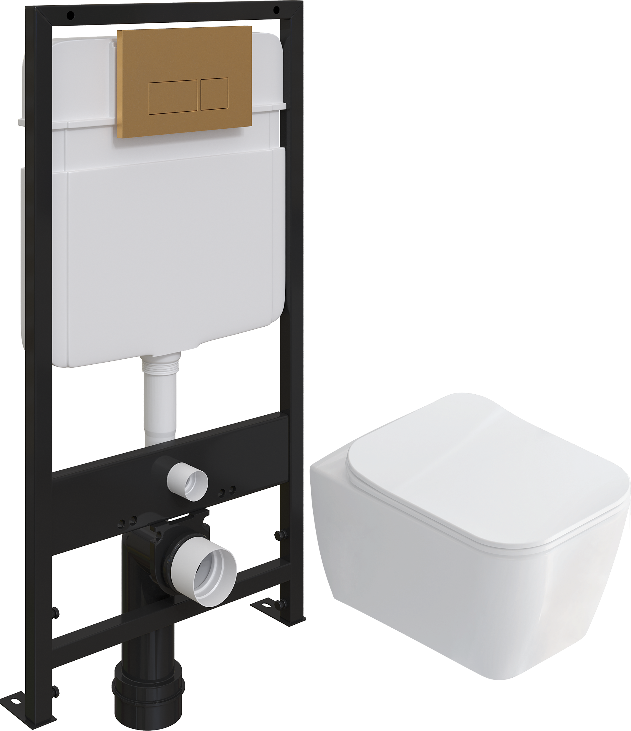 Комплект 3 в 1 Унитаз подвесной STWORKI Монтре SETK3204-2616 + Инсталляция EWRIKA ProLT 0026-2020 + Кнопка 0043