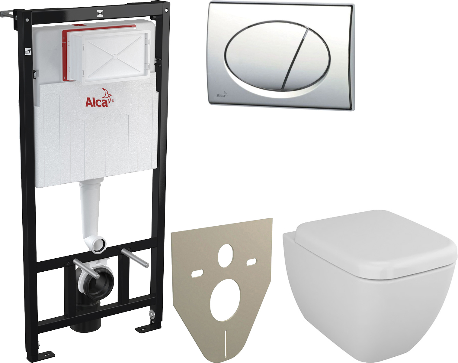 Комплект  Унитаз подвесной VitrA Shift 7742B003-0075 с крышкой + Система инсталляции AlcaPlast AM101/1120-4:1RS M71-001