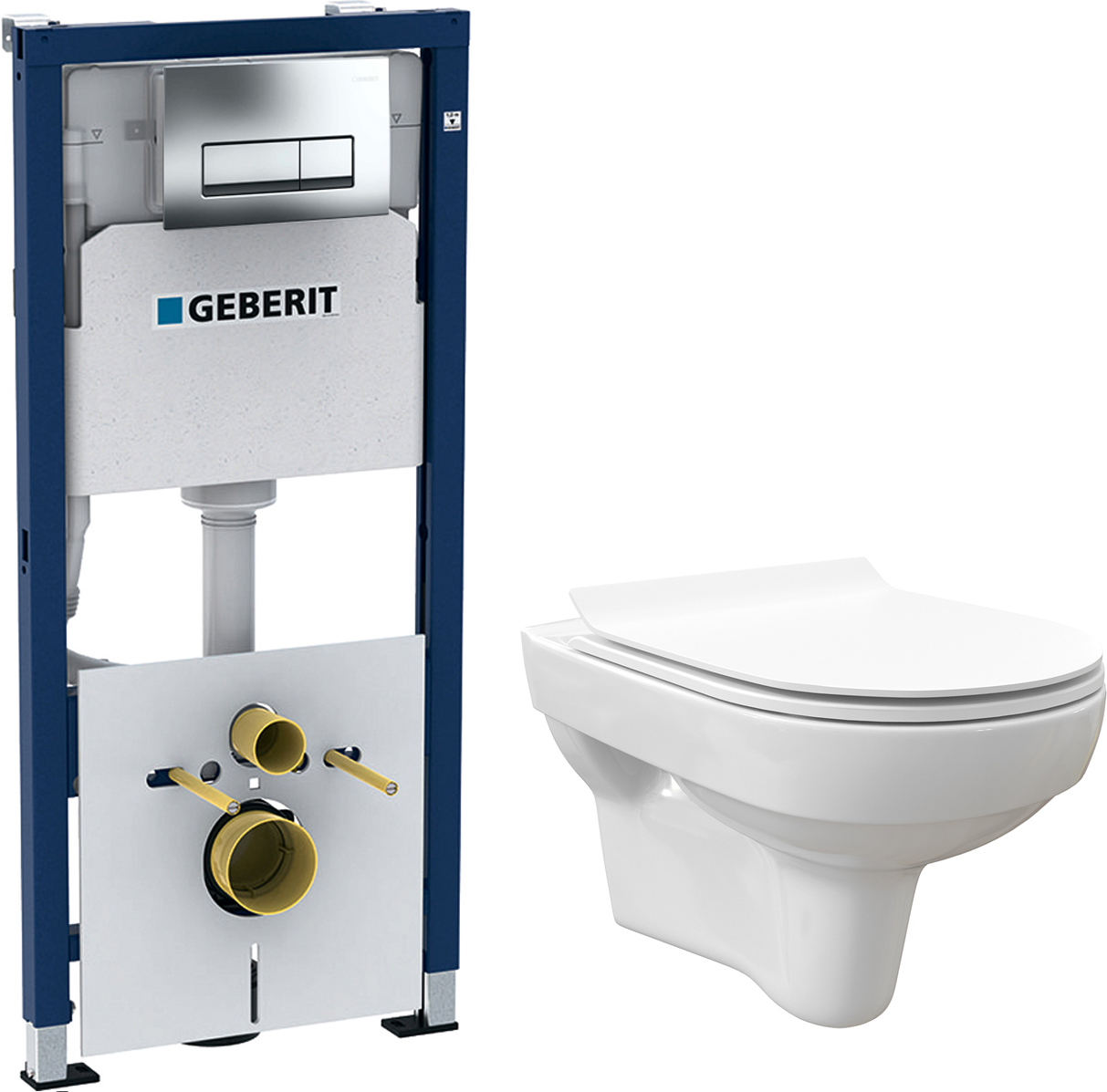 Комплект  Унитаз подвесной STWORKI Хельсинки Clean On DPL EO slim 63429 безободковый + Система инсталляции для унитазов Geberit Duofix 458.128.21.1 4