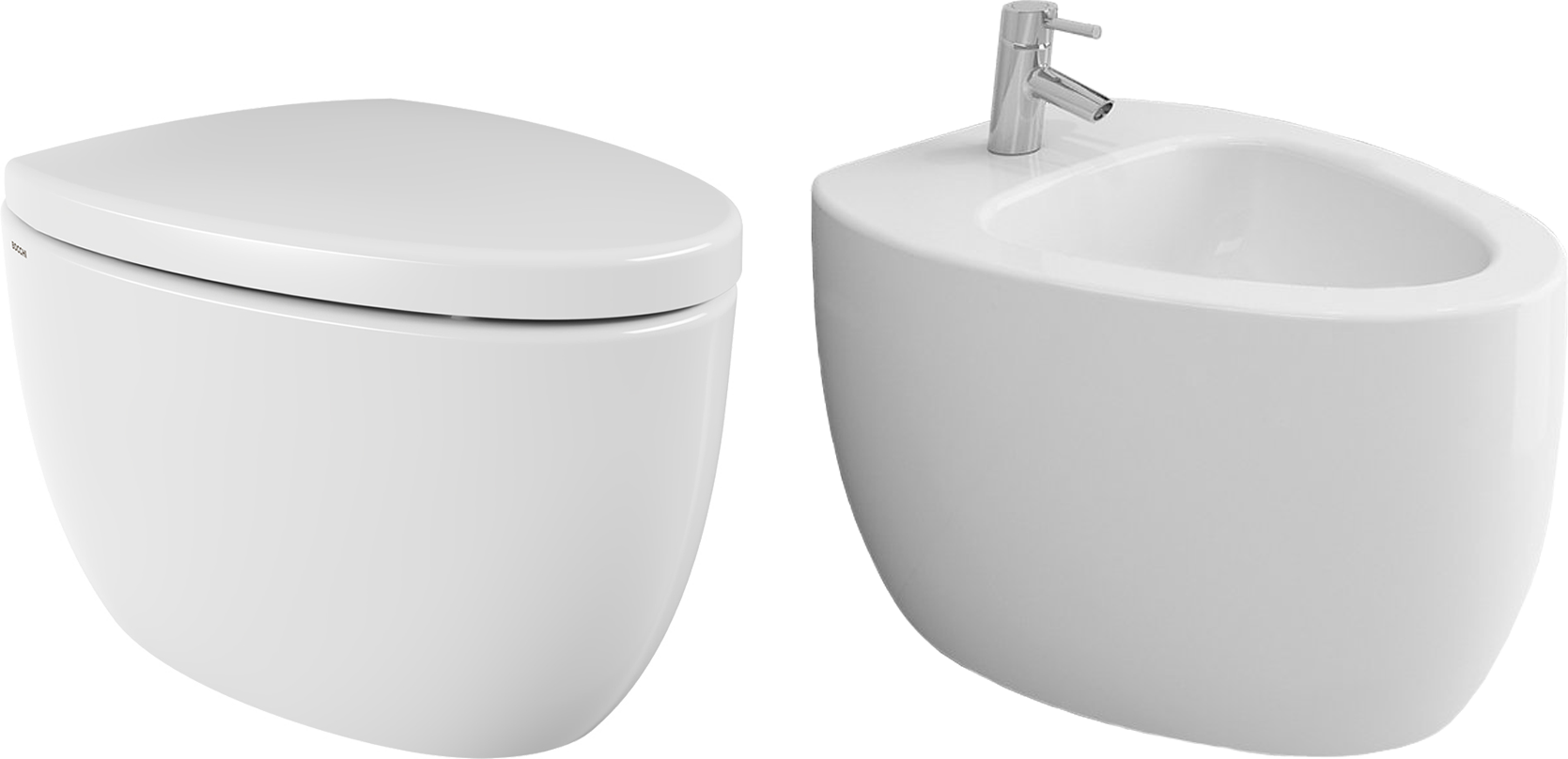 Комплект Унитаз подвесной BOCCHI Etna белый + Крышка белая, с микролифтом + Биде 1117-001-0120 глянцевое, белое