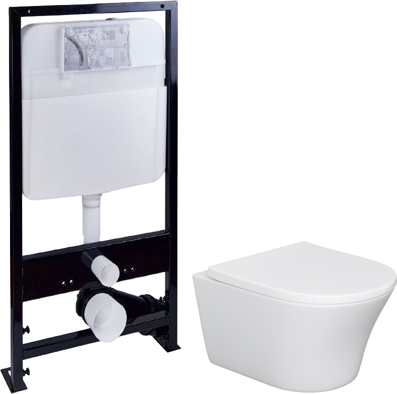 Комплект  Система инсталляции для унитазов EWRIKA ProLT 0026-2020 + Унитаз подвесной STWORKI Вестерос HCVST1700SC безободковый, с микролифтом