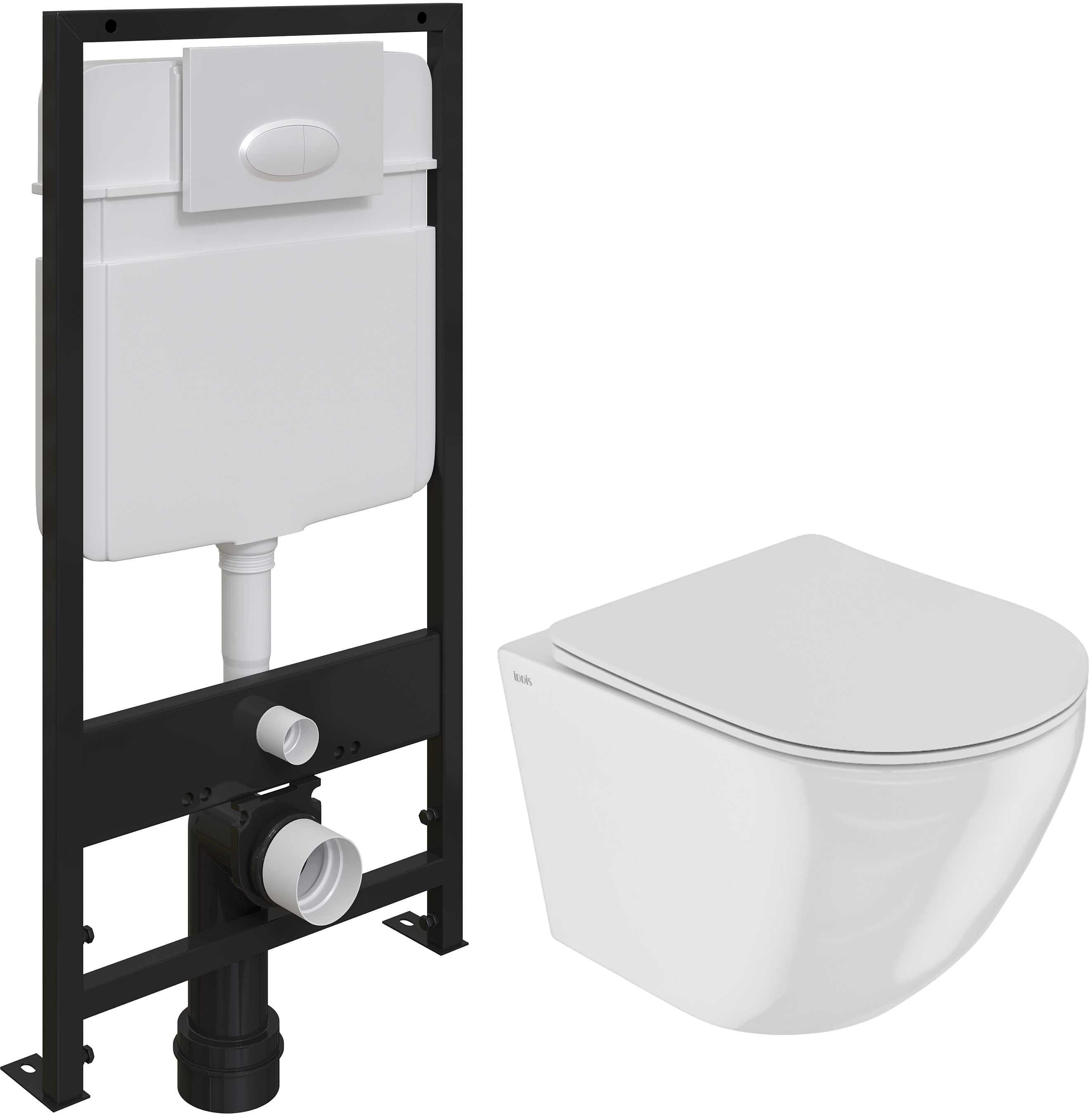 Комплект Унитаз подвесной IDDIS Blanco BLARDSEi25 + Инсталляция EWRIKA ProLT 0026-2020 + Кнопка 0052 белая