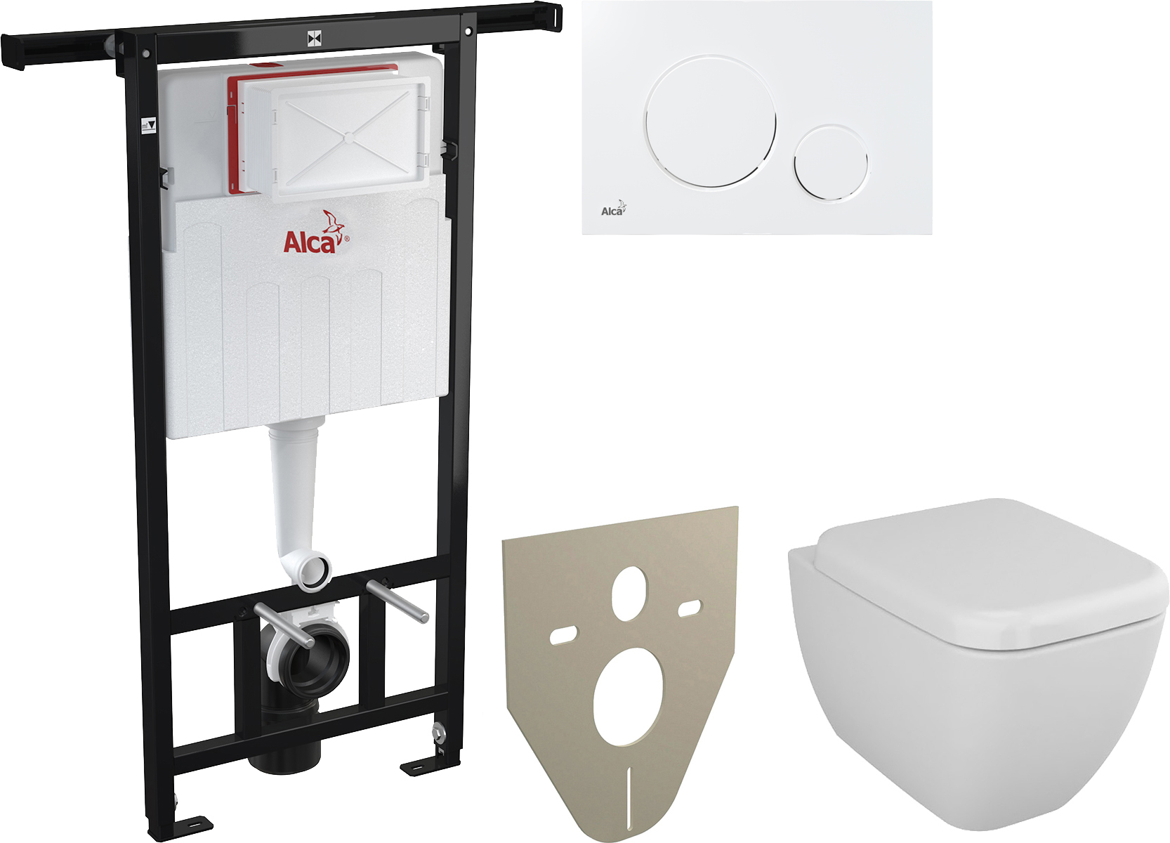 Комплект  Унитаз подвесной VitrA Shift 7742B003-0075 с крышкой + Система инсталляции AM102/1120 + Кнопка смыва AlcaPlast THIN M670 + Шумоизоляционная панель