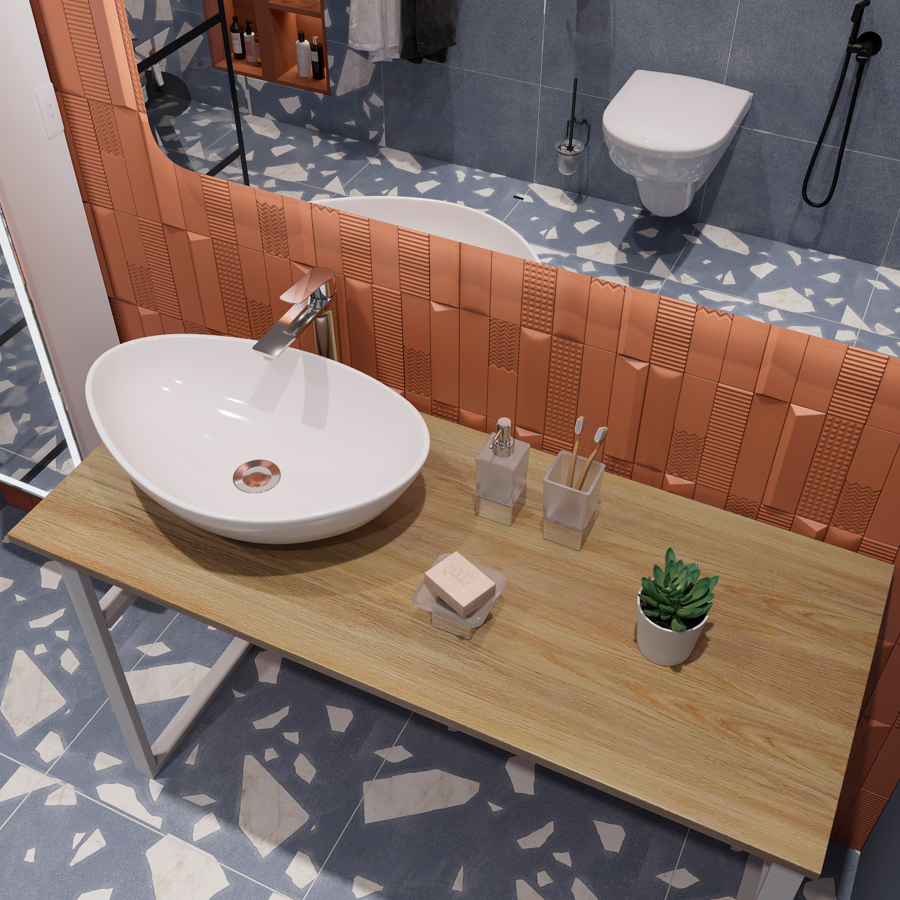 Консоль DIWO Элиста 120 светлое дерево, с раковиной Moduo 55 Leaf купить в Тамбове