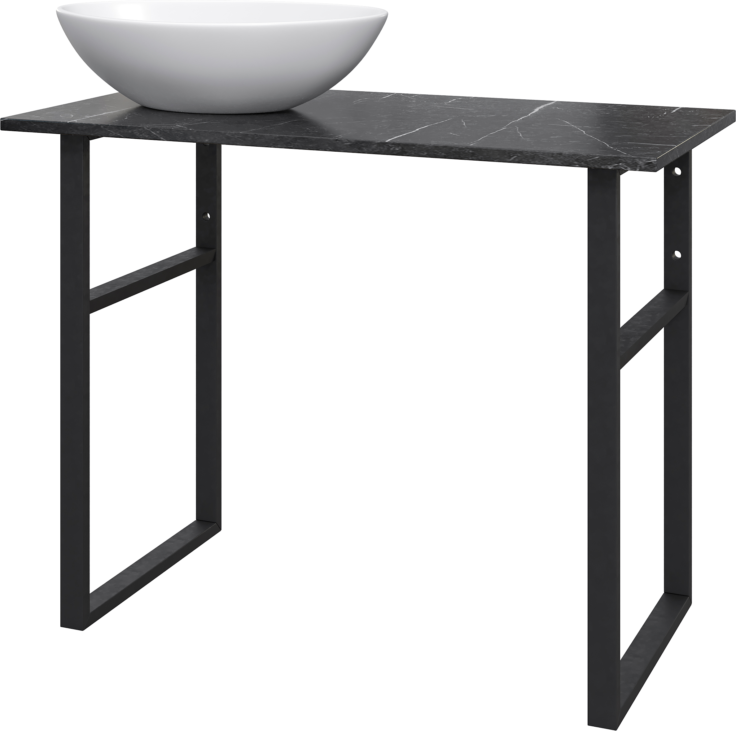 Консоль DIWO Элиста 100 чёрный мрамор, с раковиной Moduo 55 Leaf купить в Тамбове