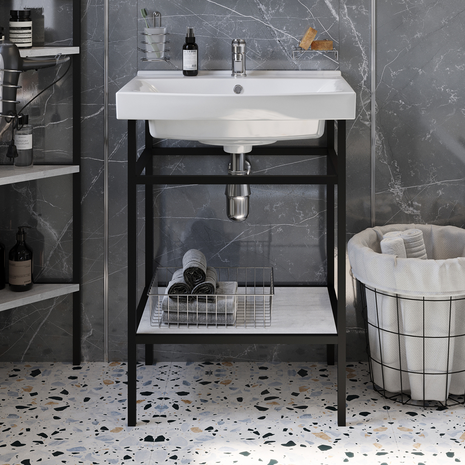 Консоль DIWO Смоленск 60 с раковиной Strim 60