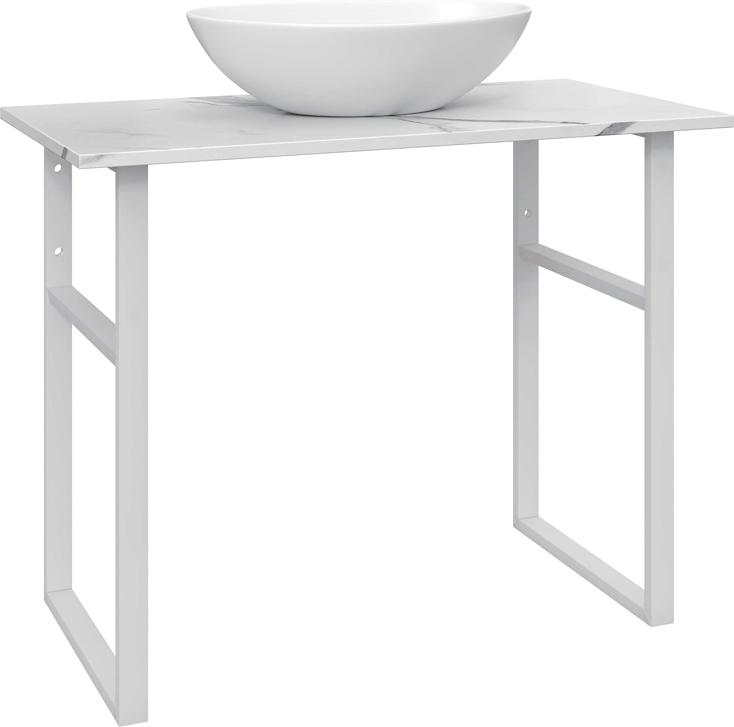 Консоль DIWO Элиста 100 белый мрамор, с раковиной Moduo 55 Leaf