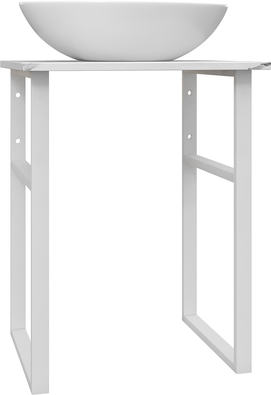 Консоль DIWO Элиста 60 белый мрамор, с раковиной Moduo 55 Leaf