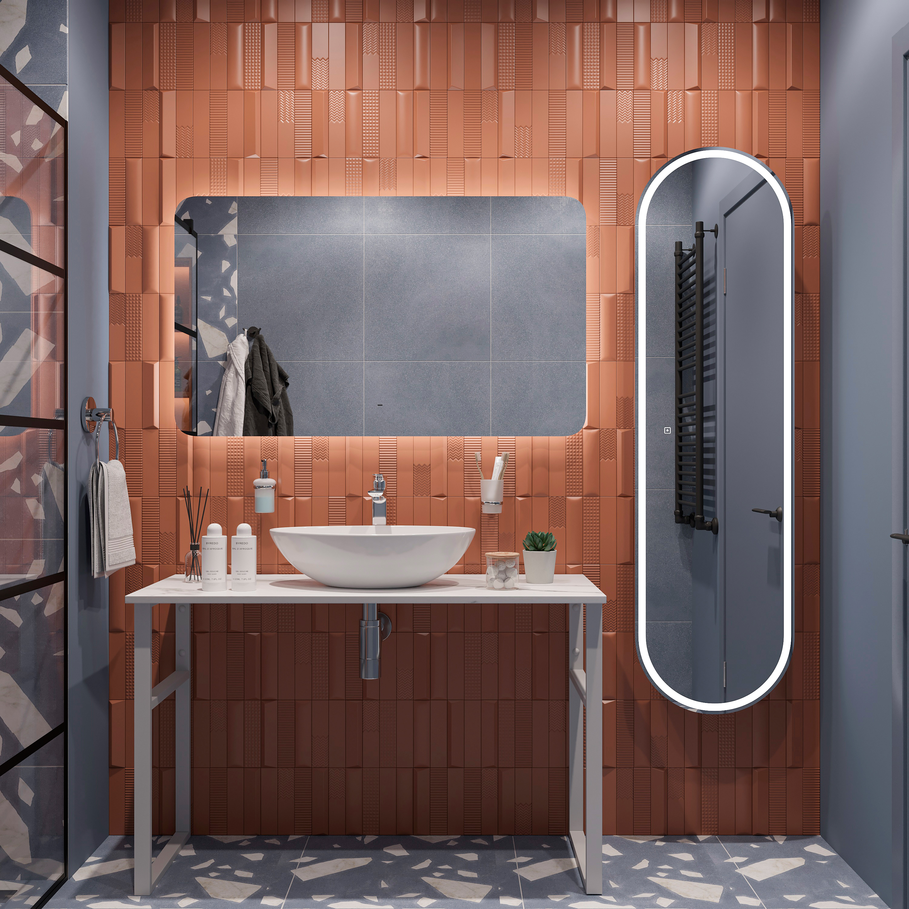 Консоль DIWO Элиста 120 белый мрамор, с раковиной Moduo 55 Leaf купить в Тамбове