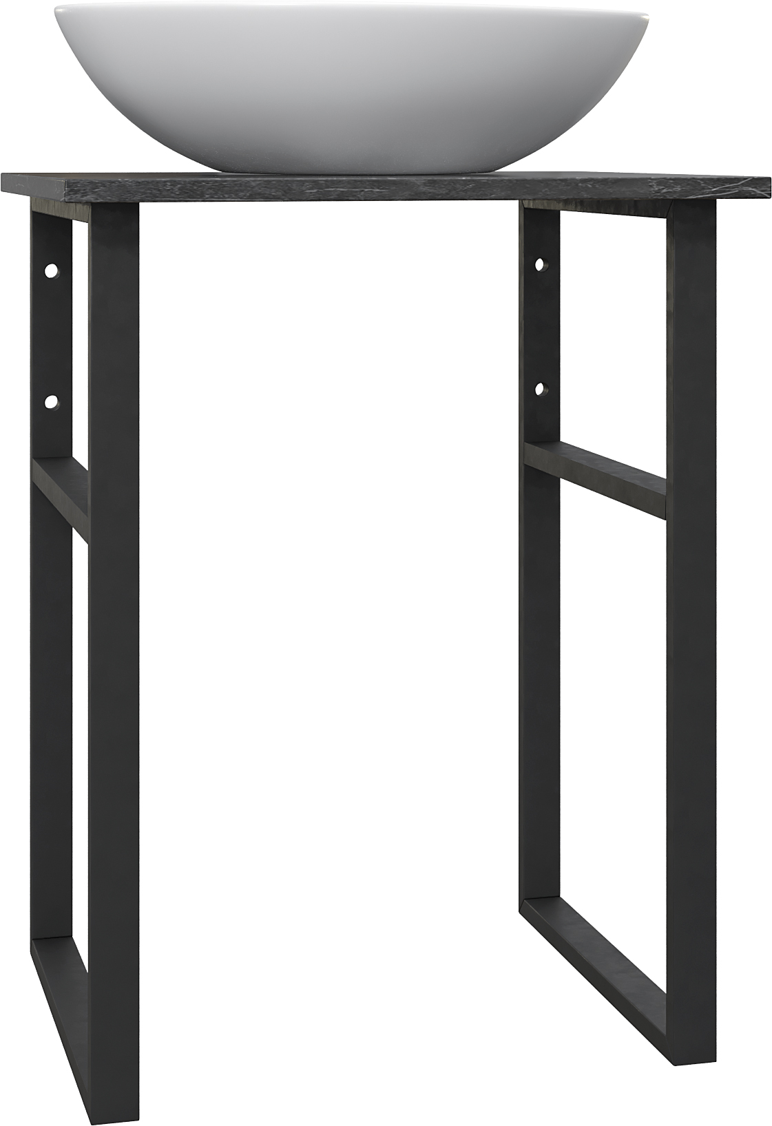 Консоль DIWO Элиста 60 чёрный мрамор, с раковиной Moduo 55 Leaf купить в Тамбове