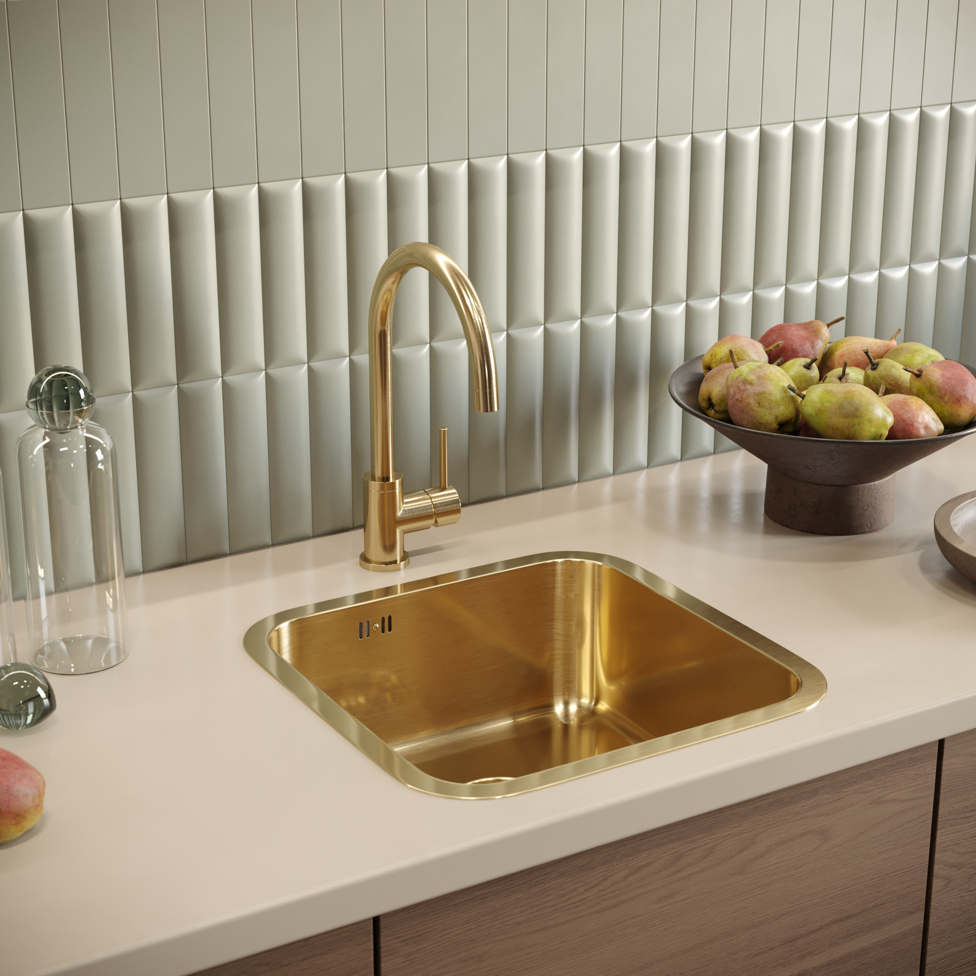 Мойка кухонная Domaci Равенна PVD DMB-127A золотая