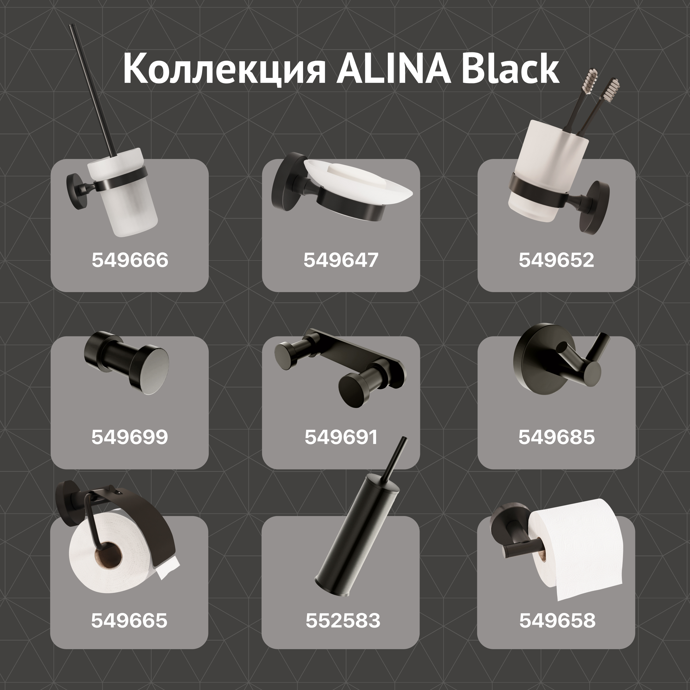 Набор Ершик DEKOR BANYO Toilet Brushes 6001 01 02 04 чёрный + Держатель Alina Black A40 407 04 купить в Тамбове