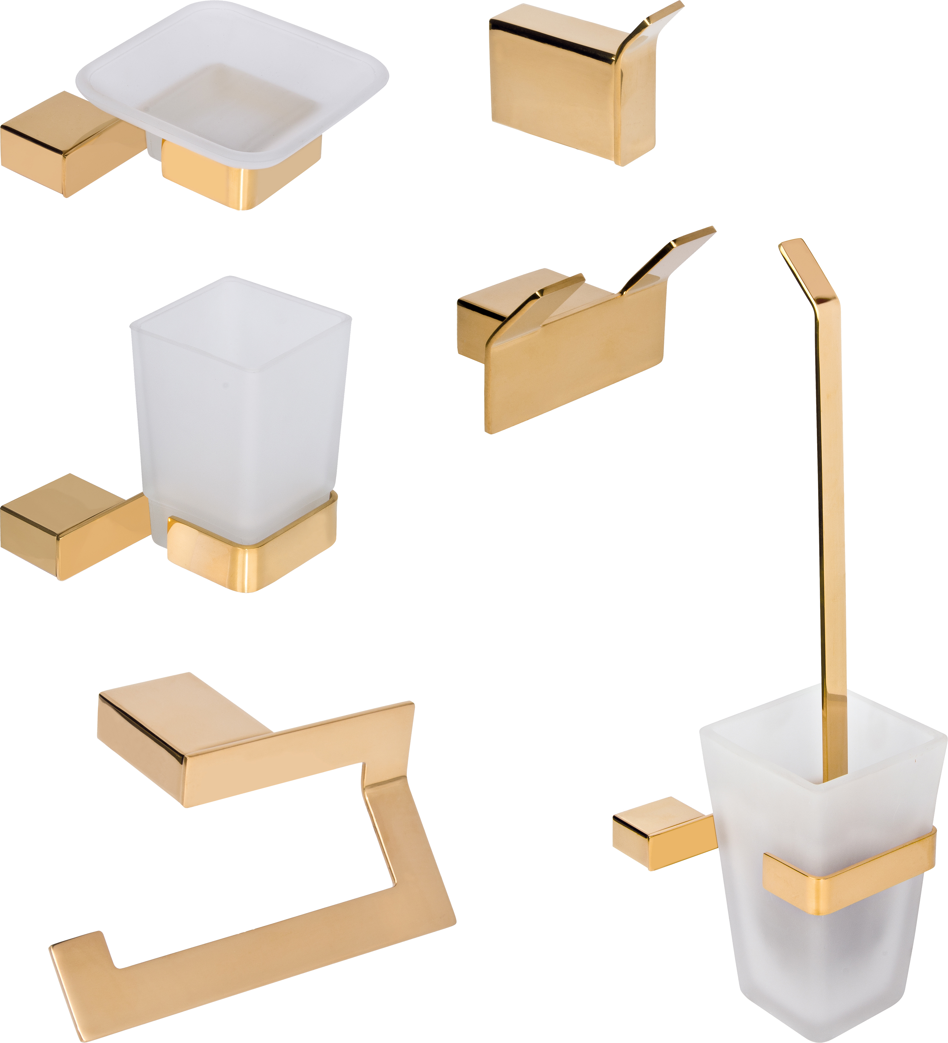 Набор Мыльница DEKOR BANYO SS 304 Gold SS304 005 02 + Стакан SS304 006 02 + Ершик SS304 6009 02 + Держатель SS304 007 02 + Крючок SS304 008 02 + Крючок SS304 008 12 купить в Тамбове