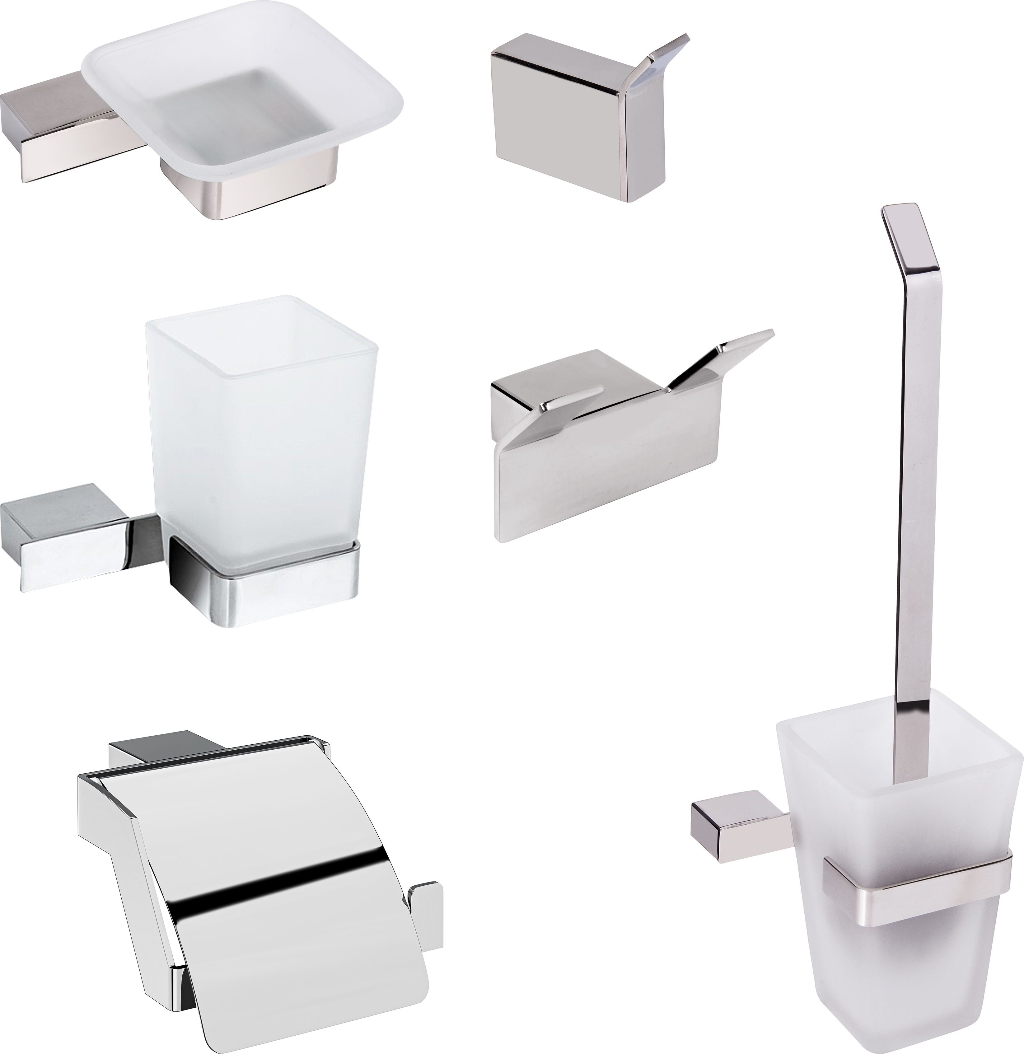 Набор Мыльница DEKOR BANYO SS 304 + Стакан + Ершик + Держатель + Крючок + Крючок 008 10 купить в Тамбове