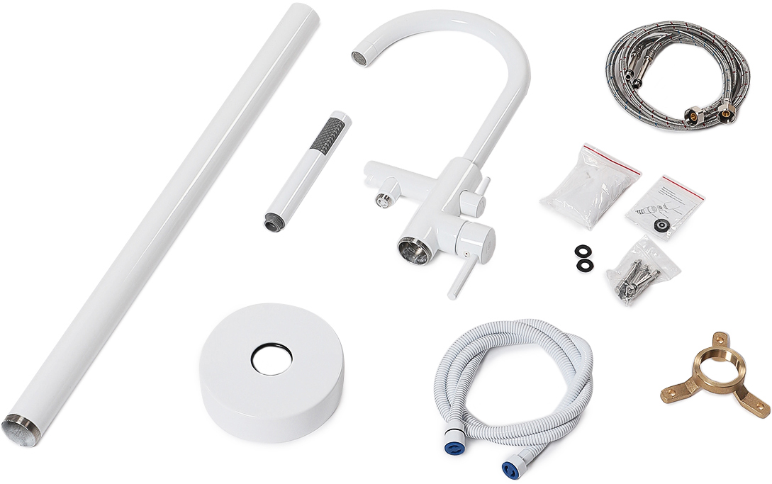 Напольный смеситель для ванны с душем STWORKI Эстерсунд белый купить в Тамбове