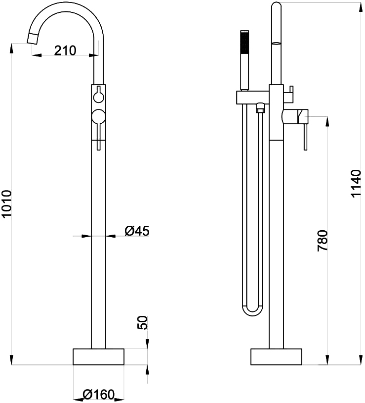 Напольный смеситель для ванны с душем STWORKI Эстерсунд белый купить в Тамбове