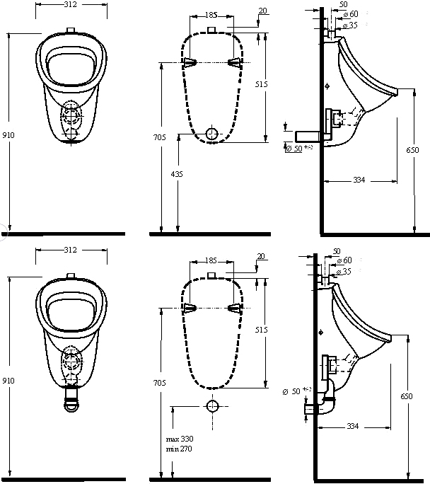 Комплект Система инсталляции для писсуаров 540200 + Писсуар 37108201 купить в Тамбове