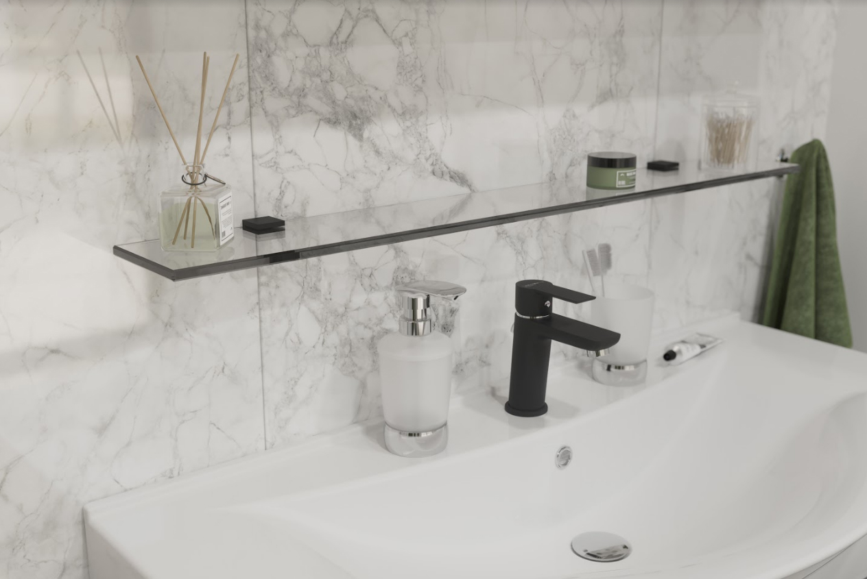 Полка STWORKI Glass Shelf 90 полкодержатели черные купить в Тамбове