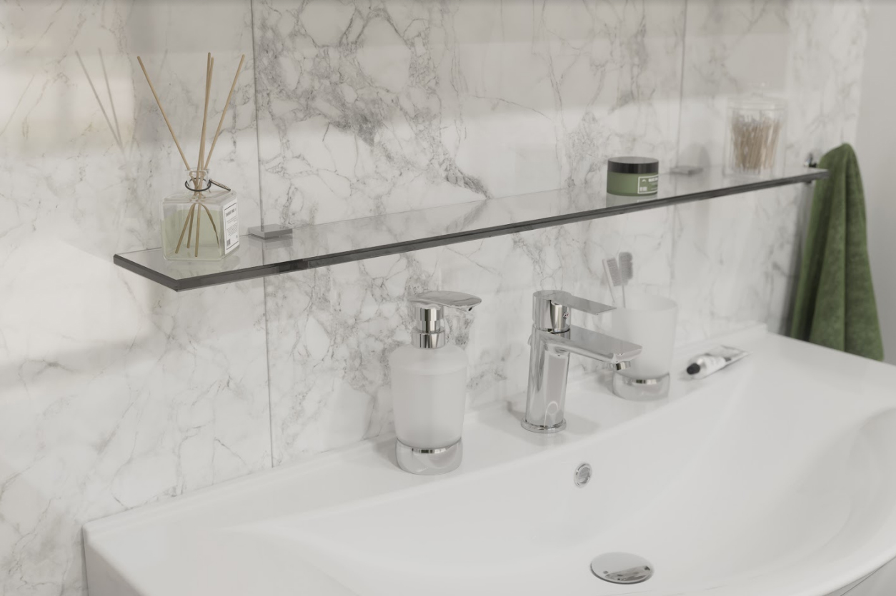 Полка STWORKI Glass Shelf 90 полкодержатели хром купить в Тамбове