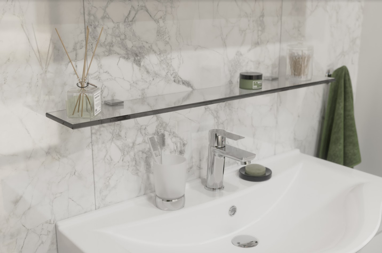 Полка STWORKI Glass Shelf 80 полкодержатели хром купить в Тамбове