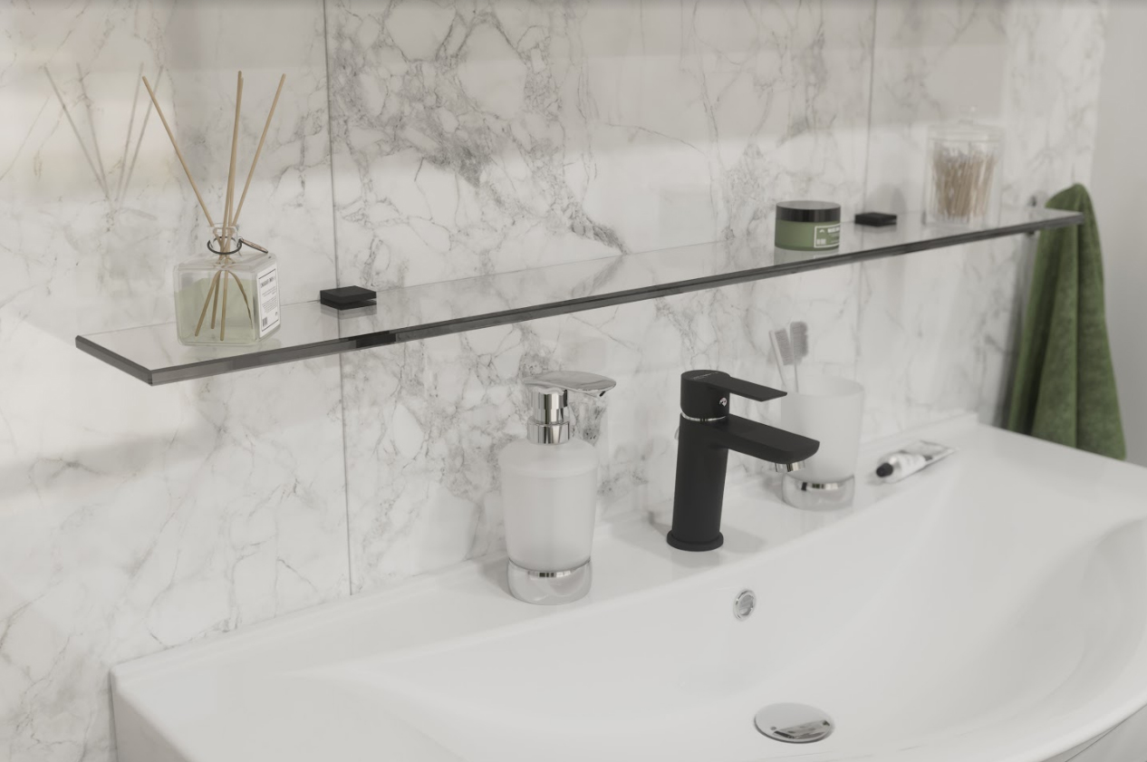 Полка STWORKI Glass Shelf 100 полкодержатели черные купить в Тамбове