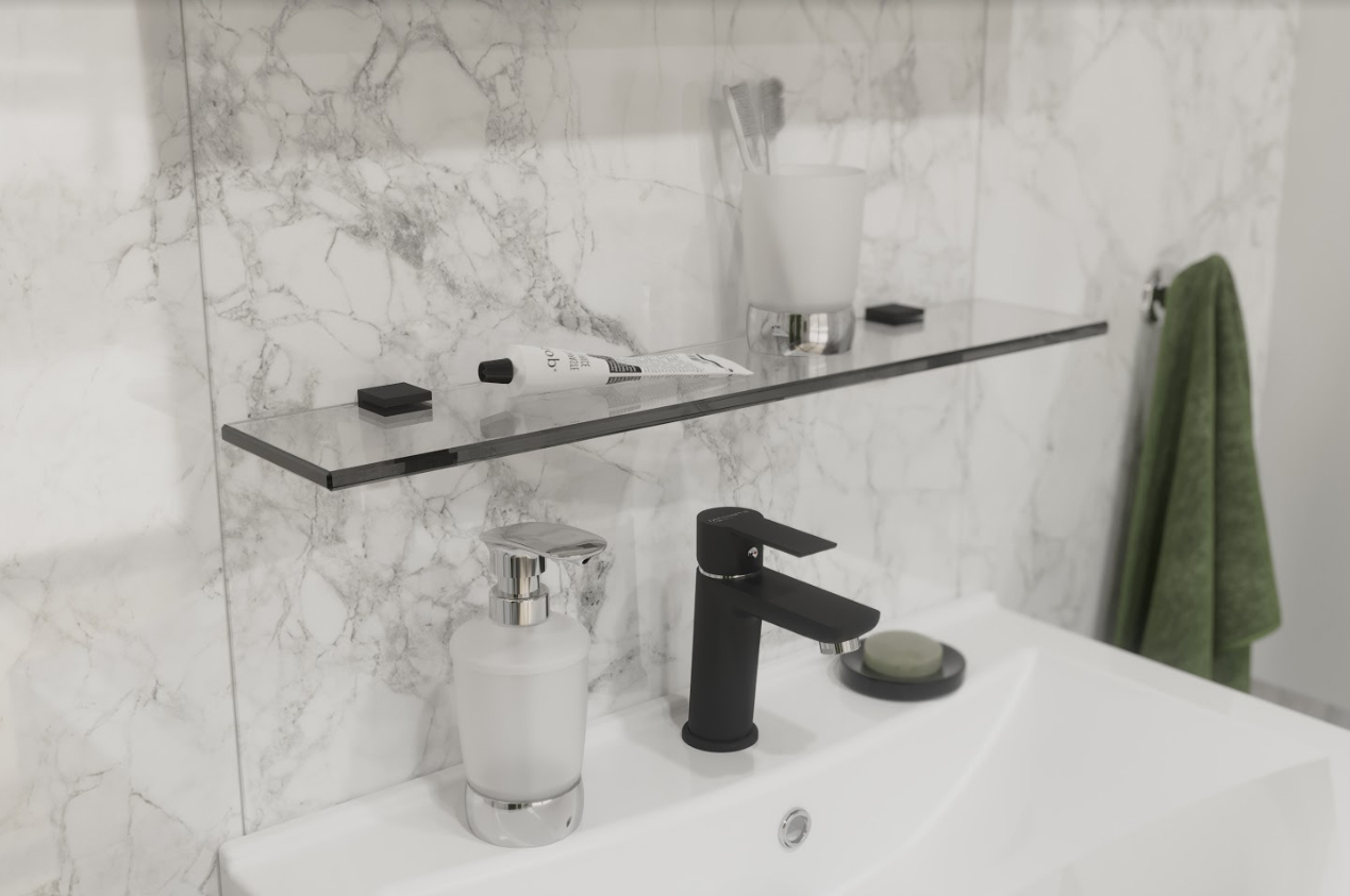 Полка STWORKI Glass Shelf 60 полкодержатели черные купить в Тамбове