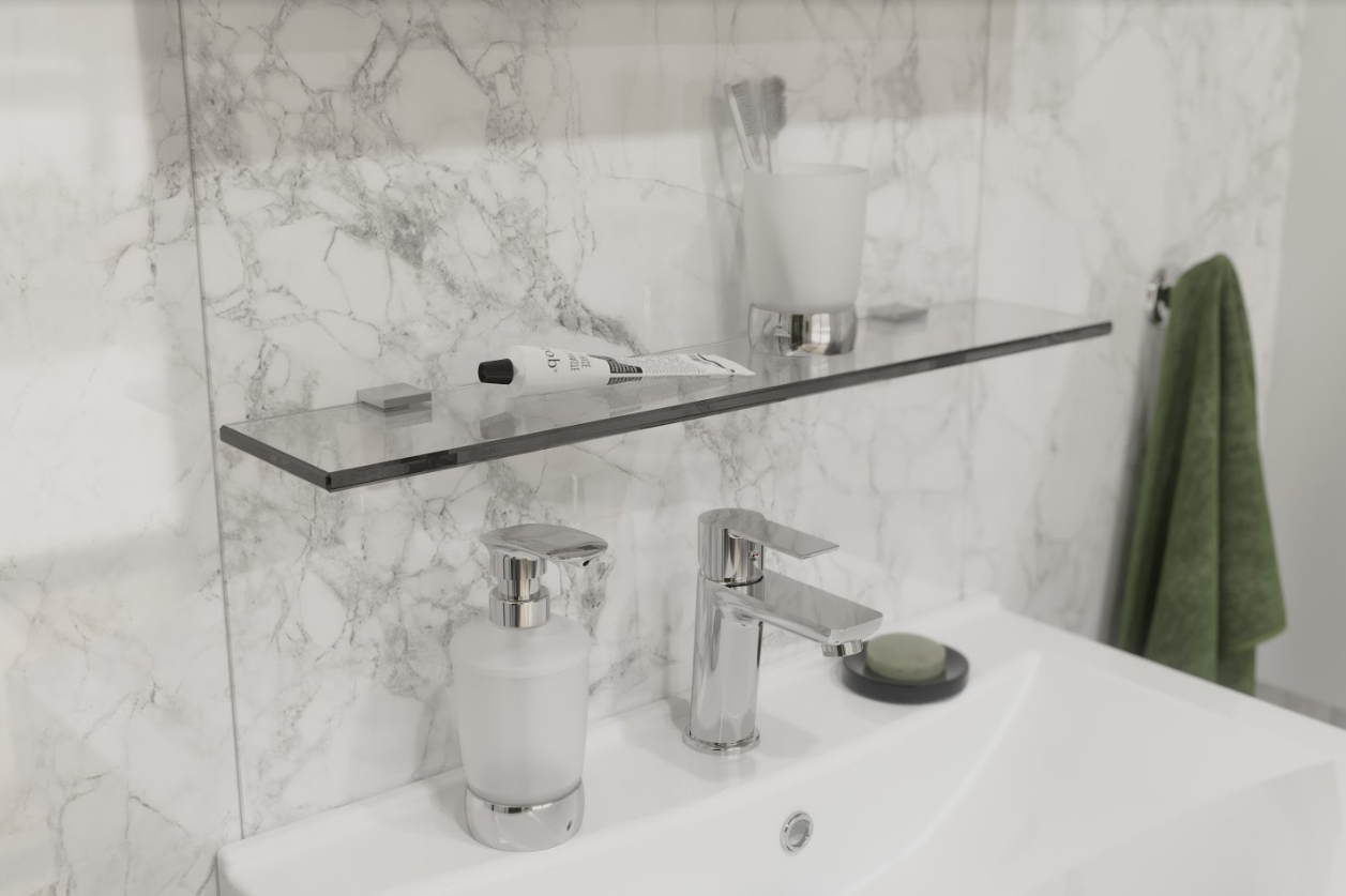 Полка STWORKI Glass Shelf 60 полкодержатели хром купить в Тамбове