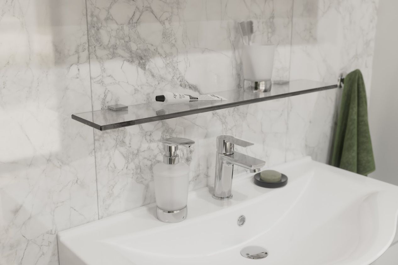 Полка STWORKI Glass Shelf 70 полкодержатели хром купить в Тамбове