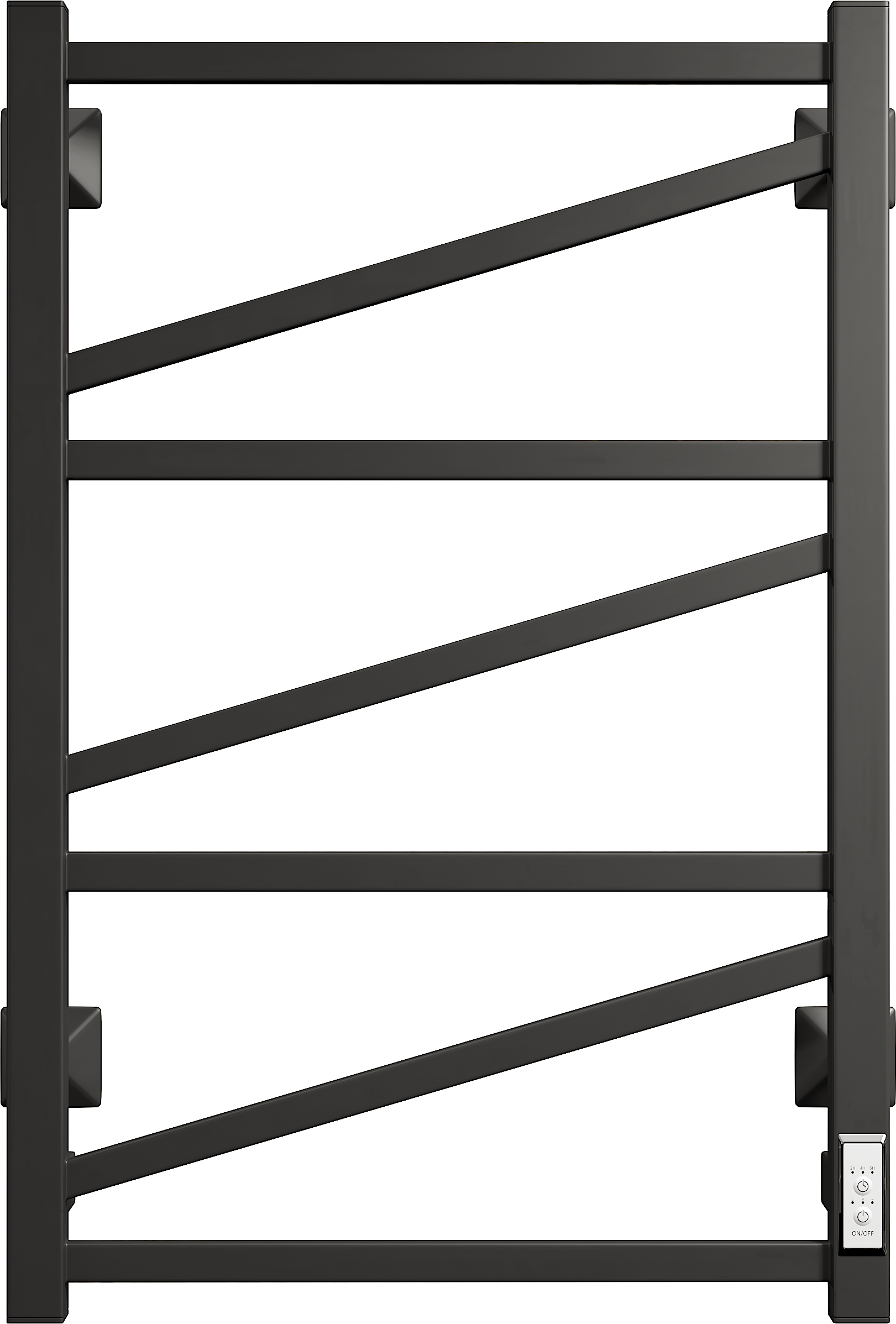 Полотенцесушитель электрический EWRIKA Пенелопа Z 80x55 см, подключение справа, слева, матовый черный, лесенка