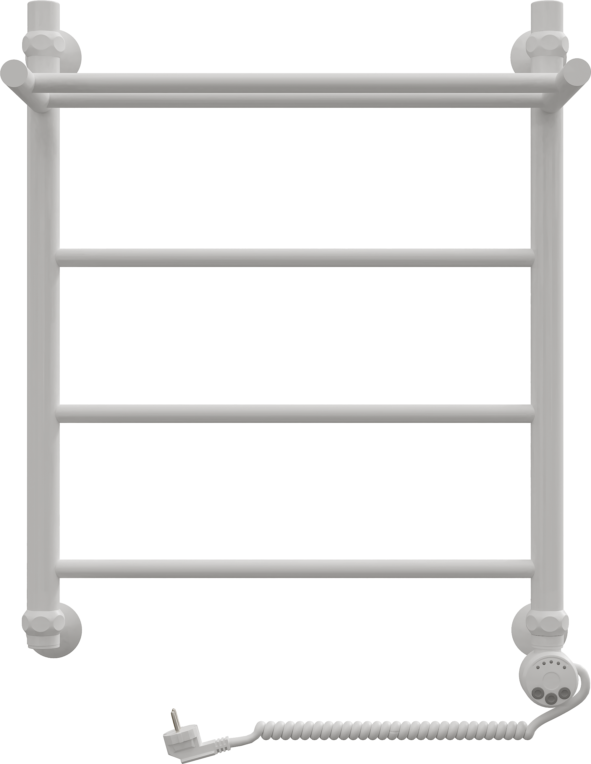 Полотенцесушитель электрический EWRIKA Сафо FP 70x55 см, подключение справа, матовый белый, лесенка, с полкой
