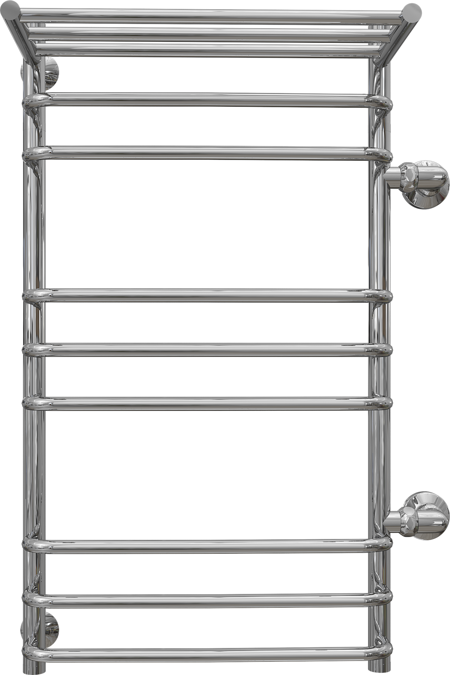 Полотенцесушитель водяной EWRIKA Сафо ИДЗ 100х50, хром, с полкой, с боковым подключением 50 справа