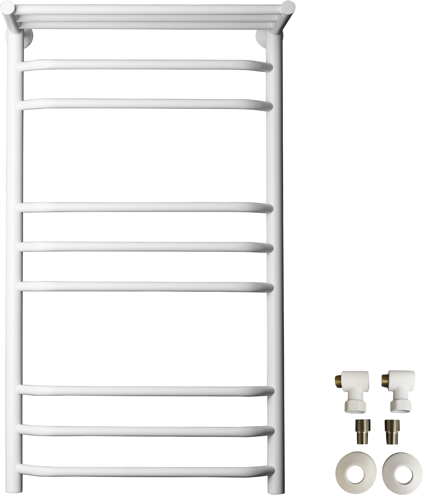 Полотенцесушитель водяной EWRIKA Сафо БР3 100х50, белый, с полкой, с монтажным набором