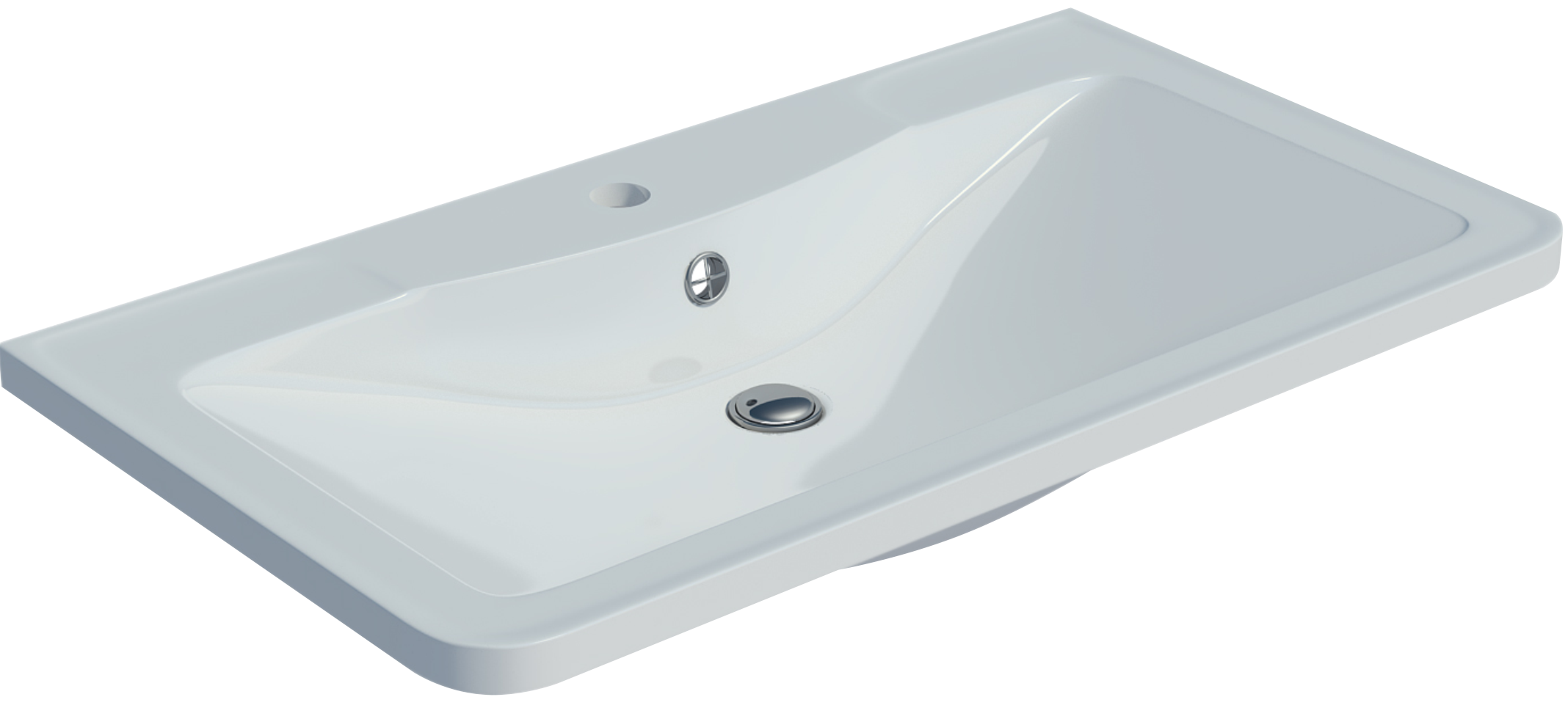 Мебельная раковина STWORKI Монтре 80 накладная, белая, прямоугольная, искусственный камень