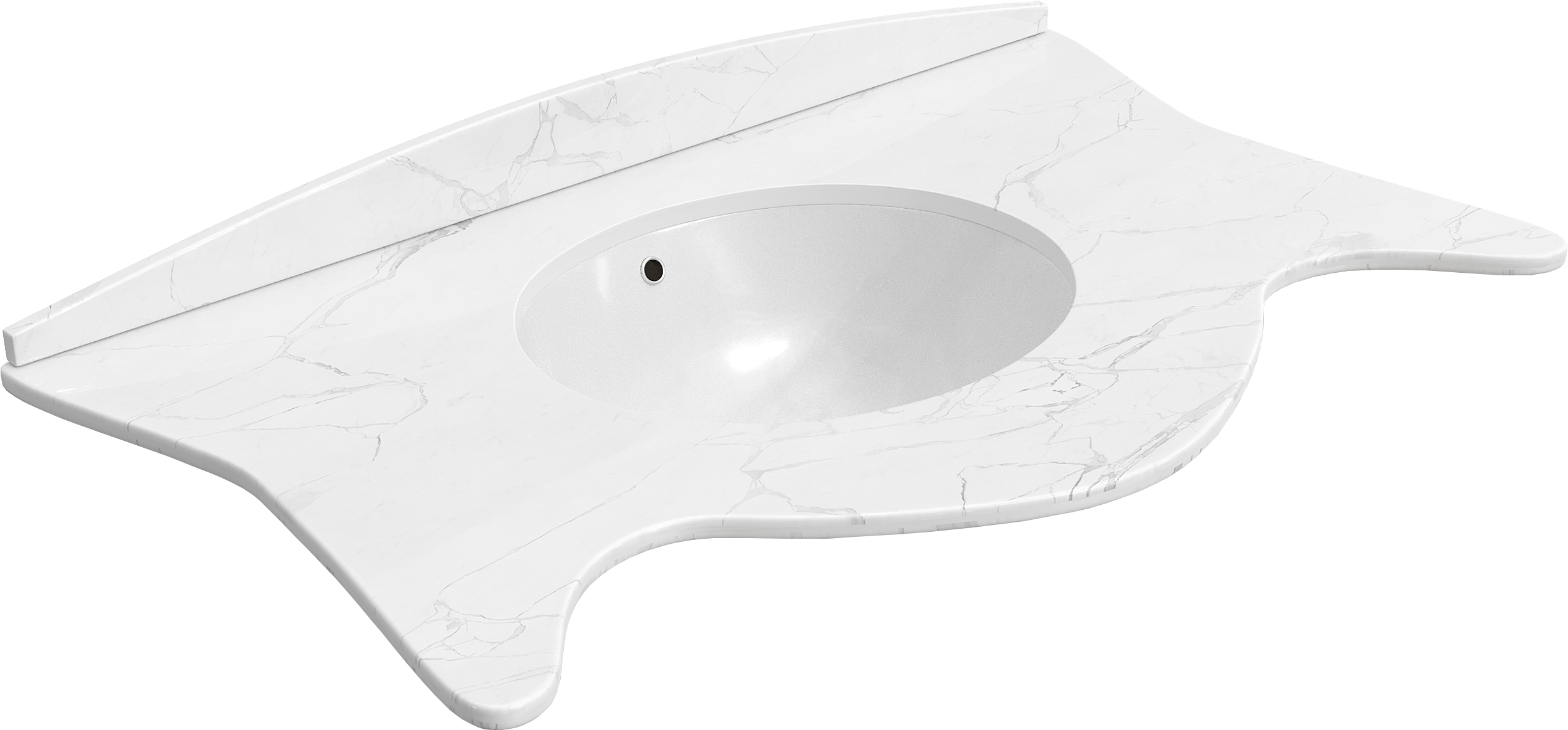 Мебельная раковина VOQ Charlotte 93 накладная, white, овальная, искусственный мрамор