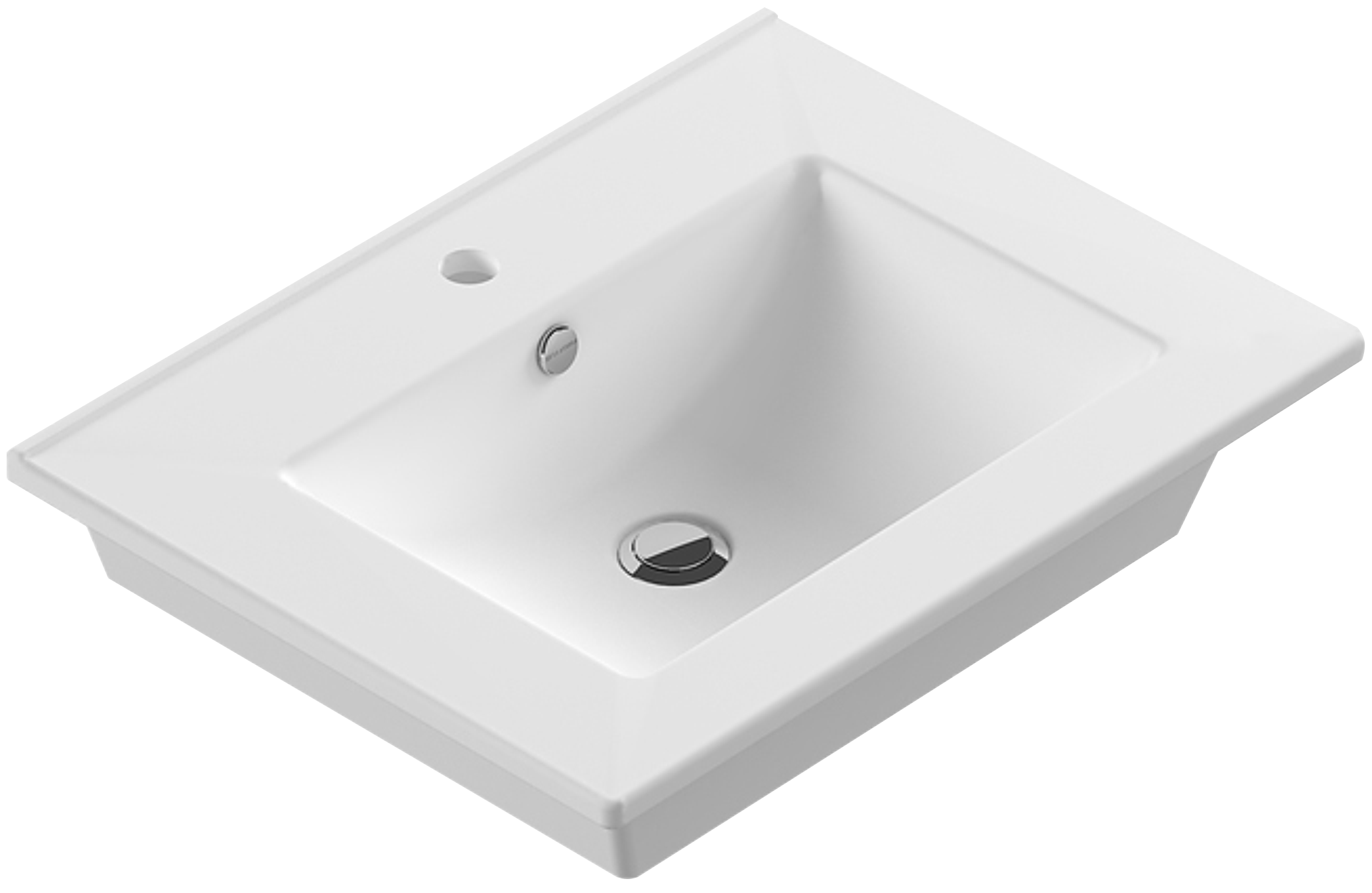 Мебельная раковина STWORKI Quadro 61 накладная, белая, прямоугольная, фарфор
