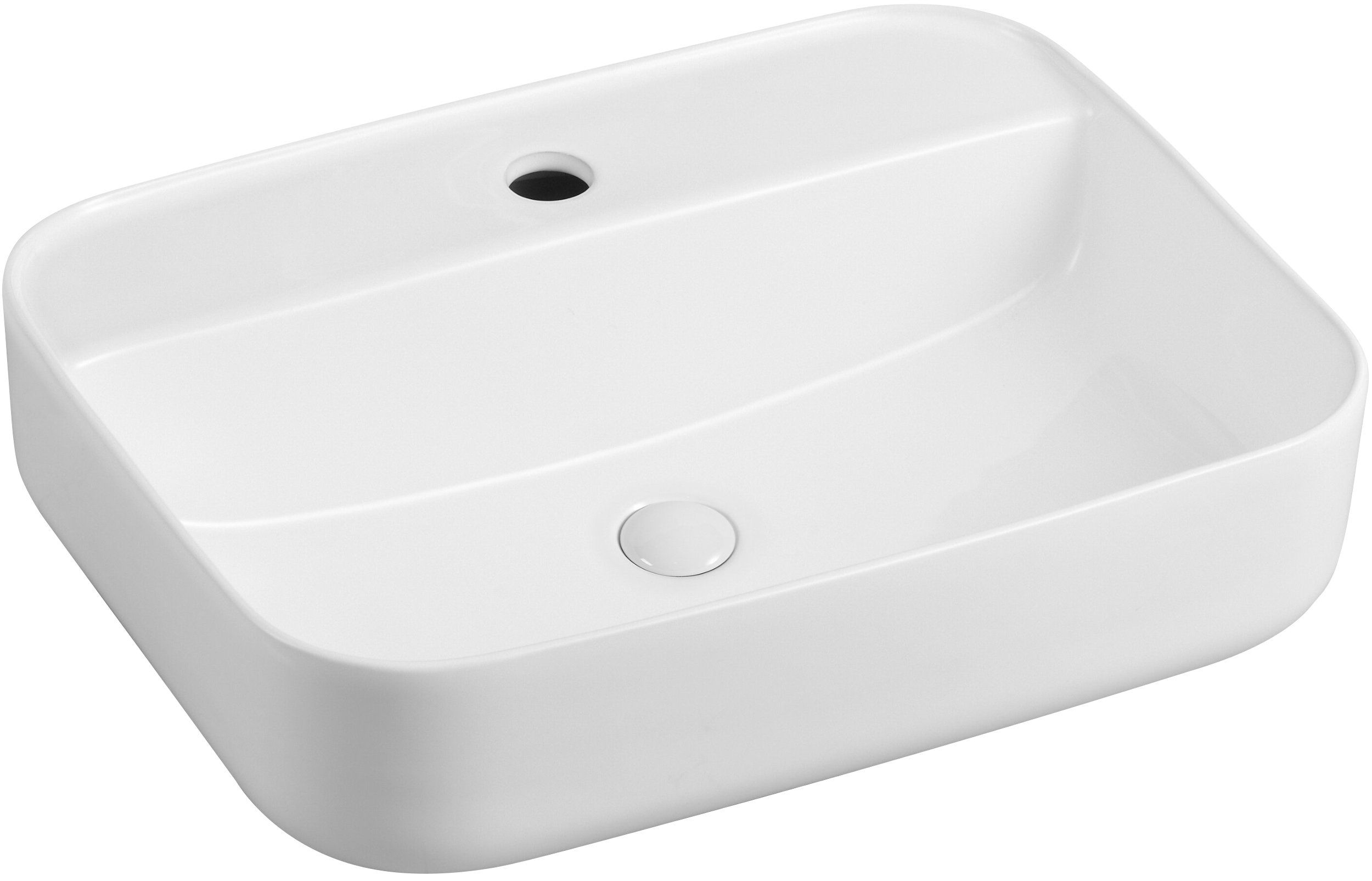 Накладная раковина STWORKI Soul 2 50 белая, прямоугольная, с 1 отверстием под смеситель