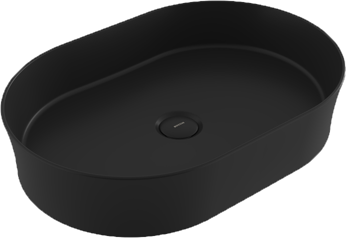 Накладная раковина BOCCHI Sottile 1521-004-0125 55 матовая черная, овальная