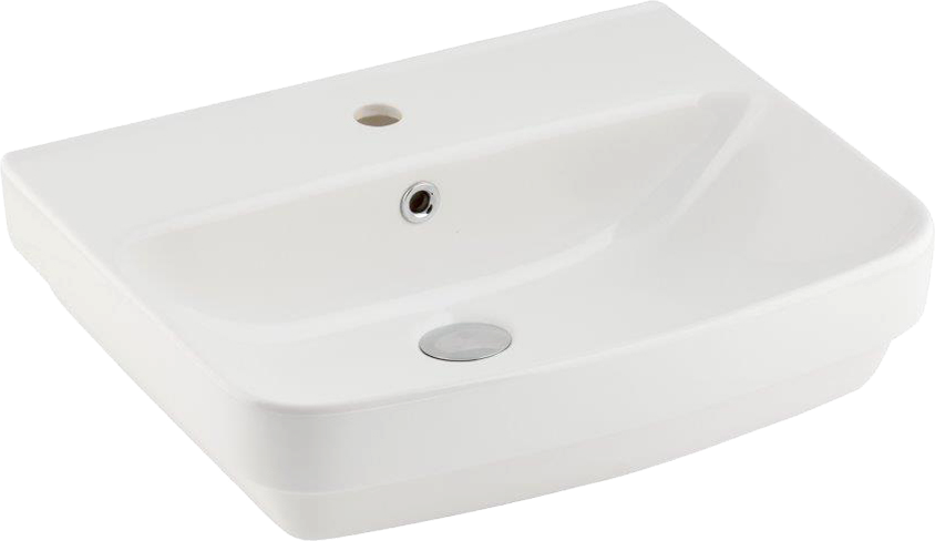 Мебельная раковина Seramiksan Bold 55 накладная, белая, прямоугольная, фаянс