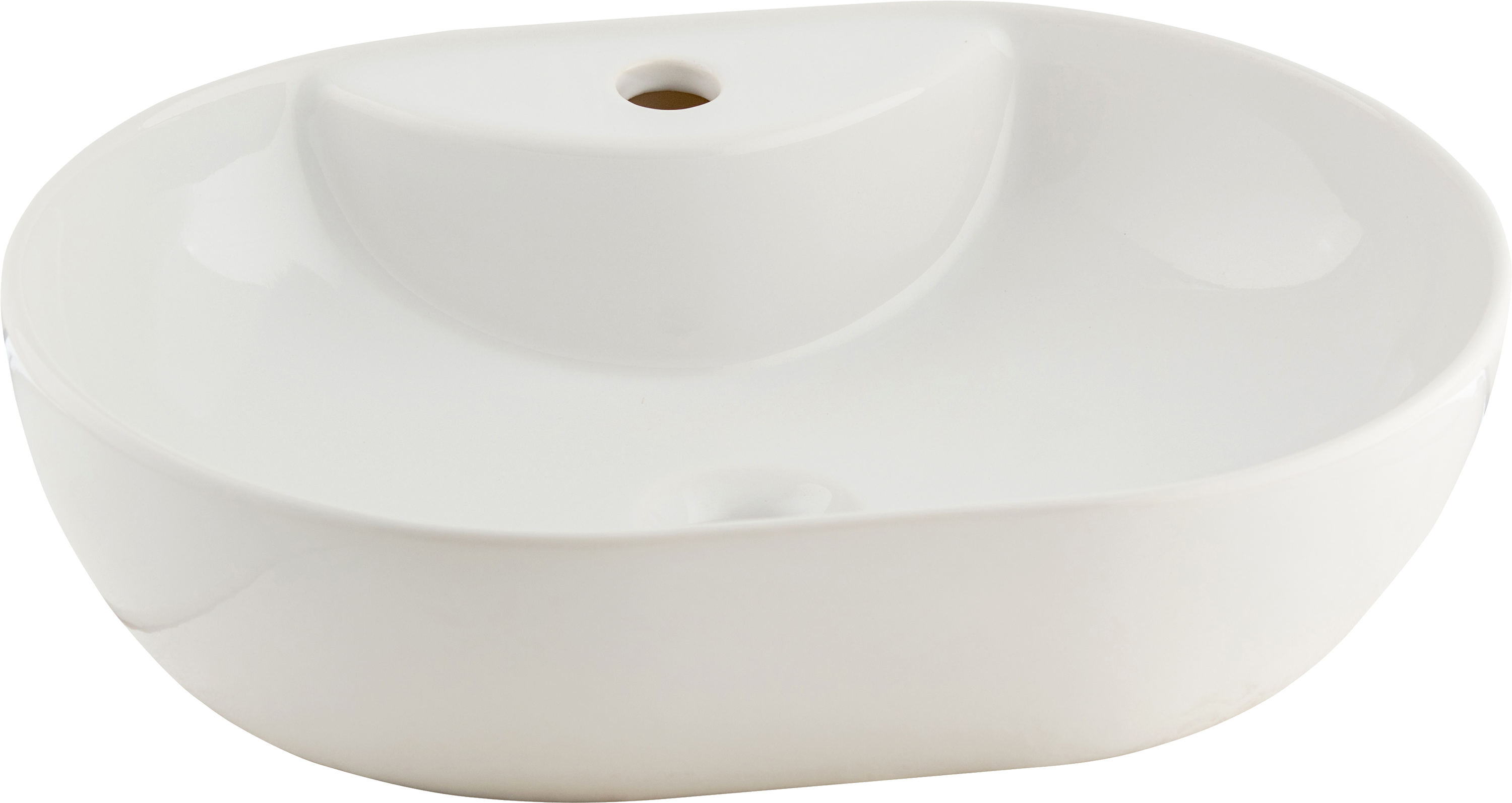 Накладная раковина Seramiksan Alto 50 белая, овальная, фаянс, с 1 отверстием под смеситель