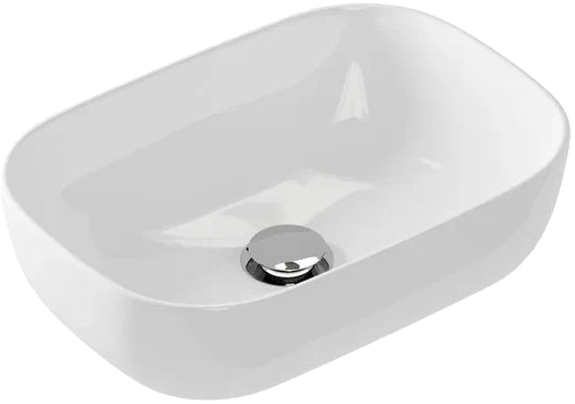 Раковина DIWO Moduo 50 Square накладная чаша на столешницу, белая, прямоугольная, без отверстия под смеситель