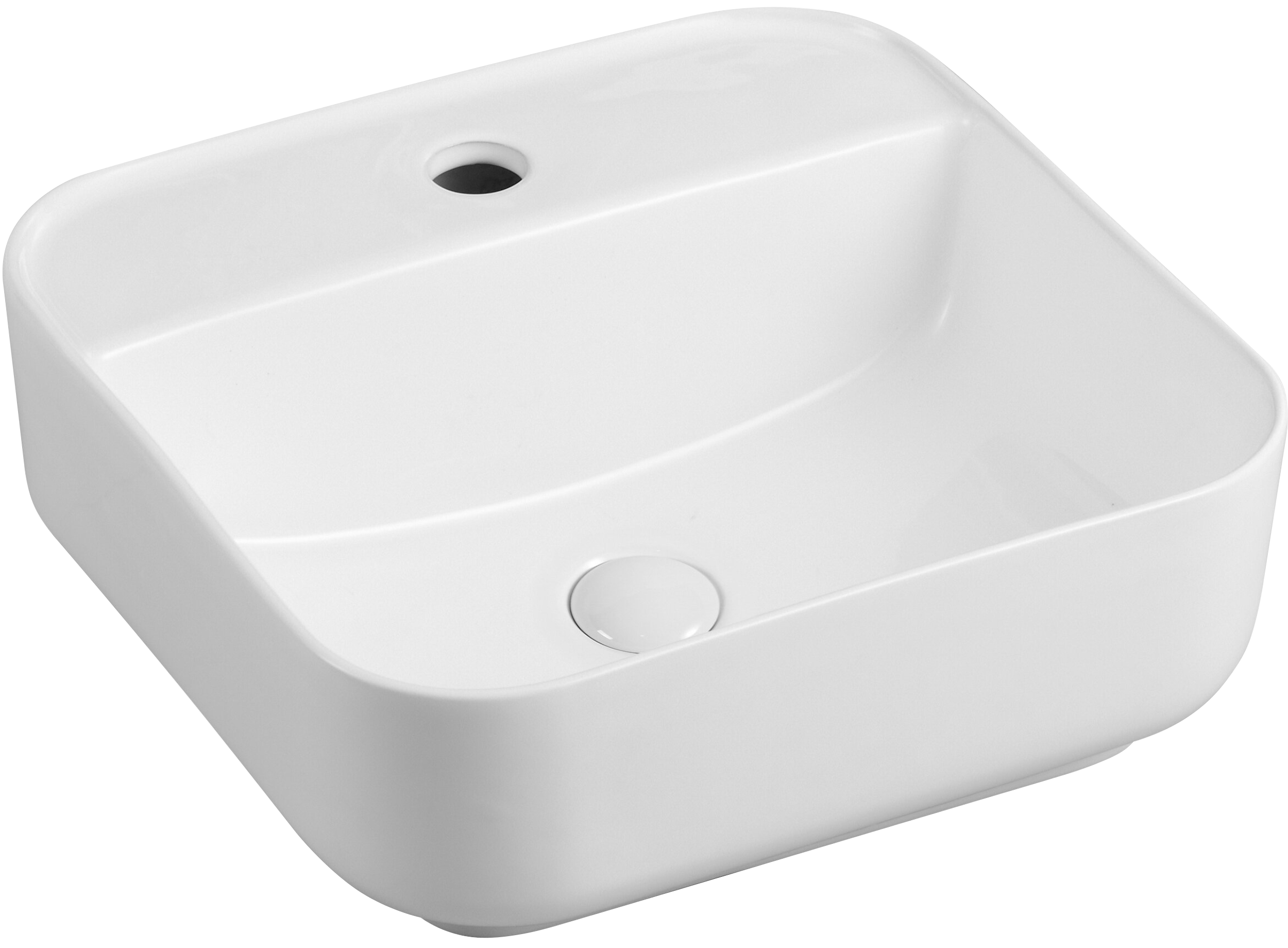 Накладная раковина STWORKI City 2 39 белая, квадратная, с 1 отверстием под смеситель